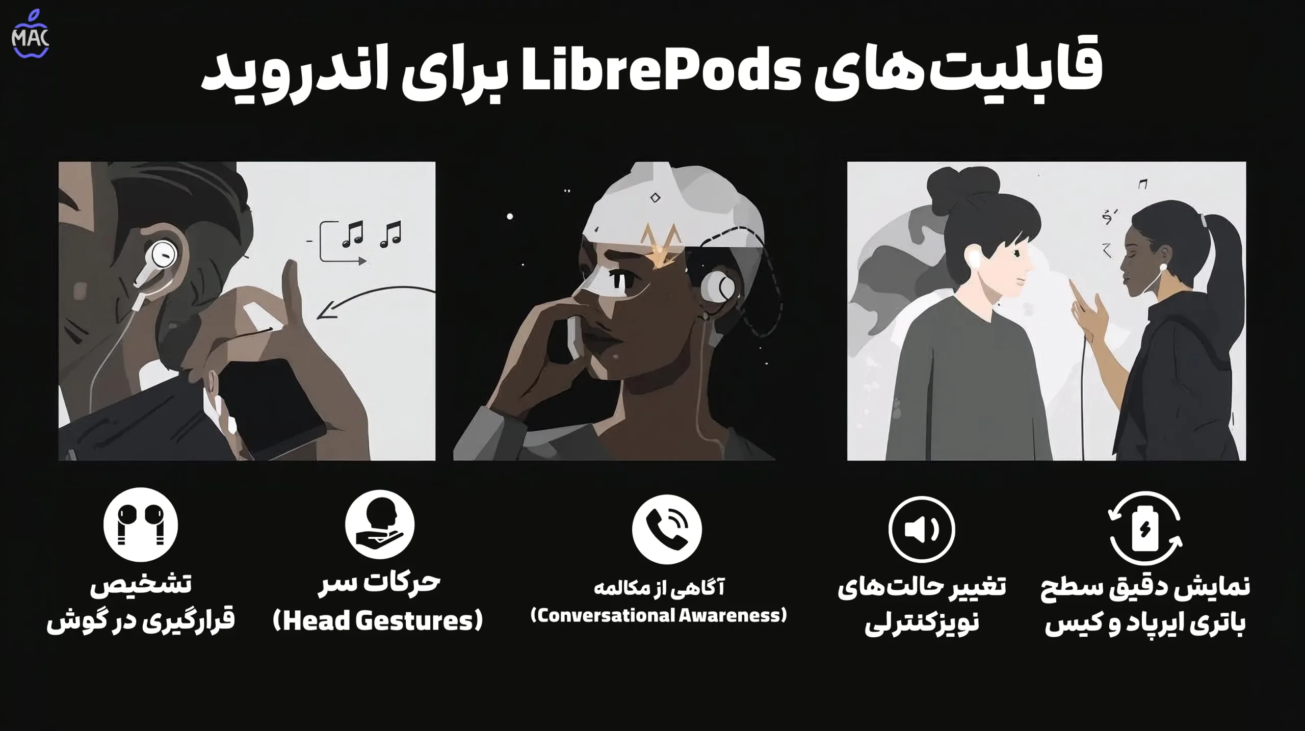 LibrePods – MacIran LibrePods چه قابلیتهایی رو روی اندروید فعال میکنه؟