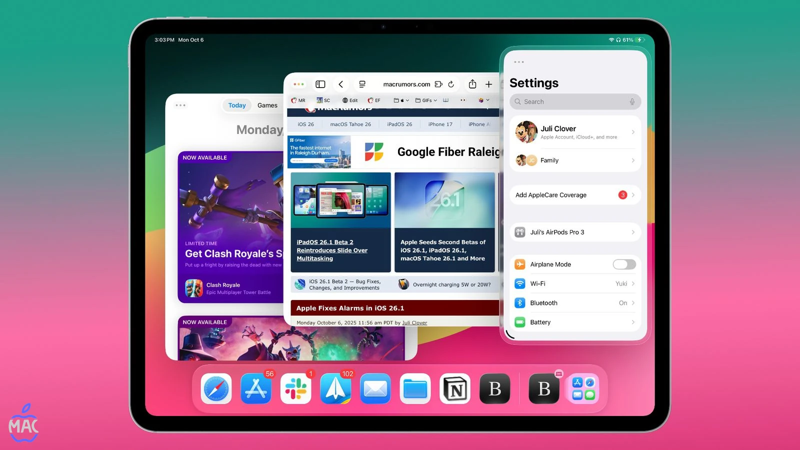 15 New Things Your iPhone – MacIran (14) 15) مولتیتسکینگ روانتر روی iPad