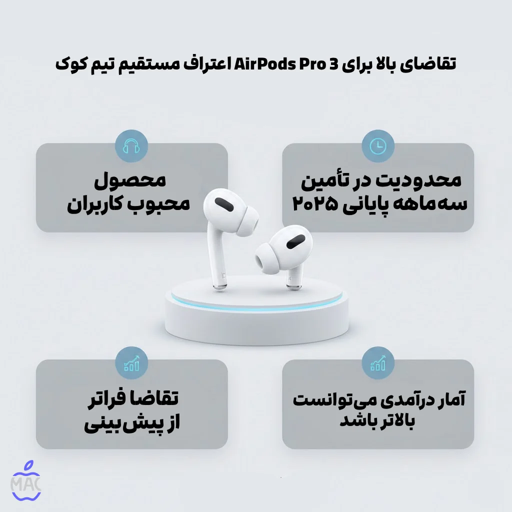 AirPods Pro 3 Surprise Success – MacIran تقاضای بالا برای AirPods Pro 3؛ اعتراف مستقیم تیم کوک